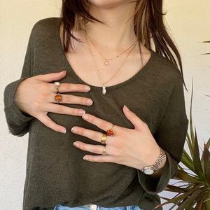 Sheer Scoop-neck sweater (crosslist on depop)